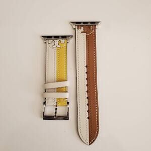 Tory Burch Women's Mcgraw Color Blocked Leather Strap for Apple Watch 38mm/40mm